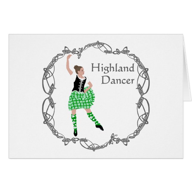 Scottish Highland Dancer Celtic Knotwork Green (Front Horizontal)