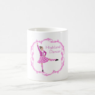 Scottish Highland Dancer Celtic Knotwork Pink Coffee Mug