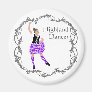 Scottish Highland Dancer Celtic Knotwork Purple Magnet