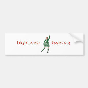 Scottish Highland Dancer Green Bumper Sticker