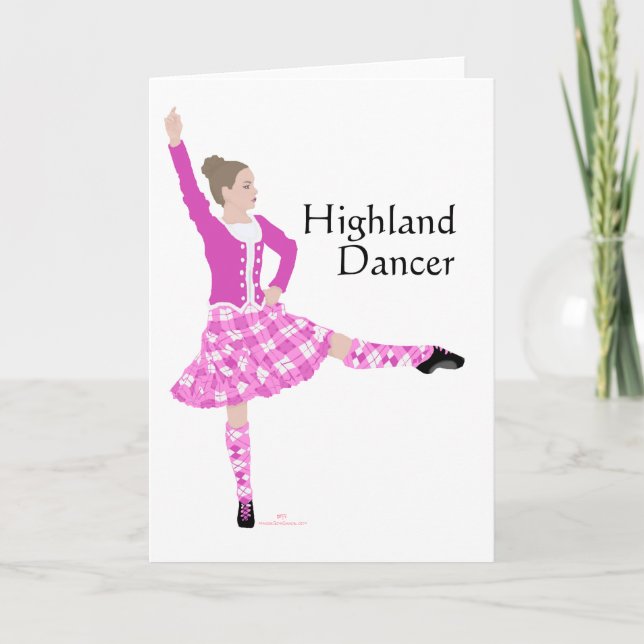 Scottish Highland Dancer Pink Card (Front)