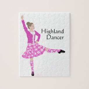 Scottish Highland Dancer Pink Jigsaw Puzzle