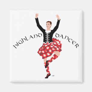 Scottish Highland Dancer Red and Black Magnet