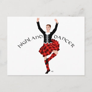 Scottish Highland Dancer Red and Black Postcard