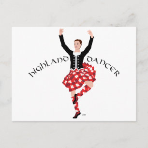 Scottish Highland Dancer Red and Black Postcard