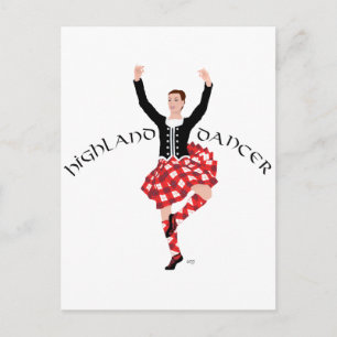 Scottish Highland Dancer Red and Black Postcard