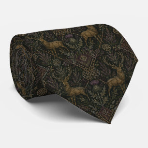 Scottish Highland Deer and Celtic Knot Tie