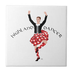 Scottish Highland Fling - Red Plaid Ceramic Tile