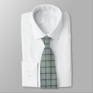 Scottish Highland Sage Plaid Tartan Tie