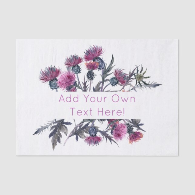Scottish Highland Thistle Personalise Frame Tissue Paper (Front)