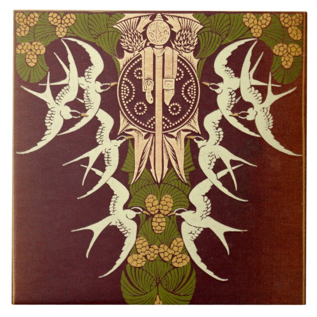 Scottish Highlands Antique Book Cover Ceramic Tile (Front)