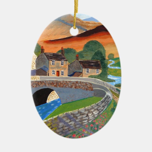 Scottish Highlands Ceramic Ornament (Front)