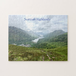 Scottish Highlands loch and green mountain valley Jigsaw Puzzle