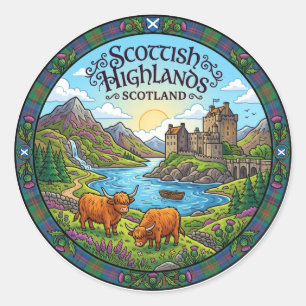 Scottish Highlands Scotland Classic Round Sticker