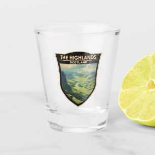 Scottish Highlands Scotland Travel Art Vintage Shot Glass
