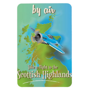 Scottish Highlands vintage flight poster Magnet