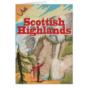 Scottish Highlands Vintage Travel poster