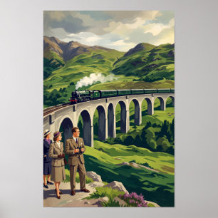 Scottish Highlands Vintage Travel Poster Scenic