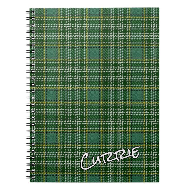 Scottish Honor Clan Currie Tartan Notebook (Front)