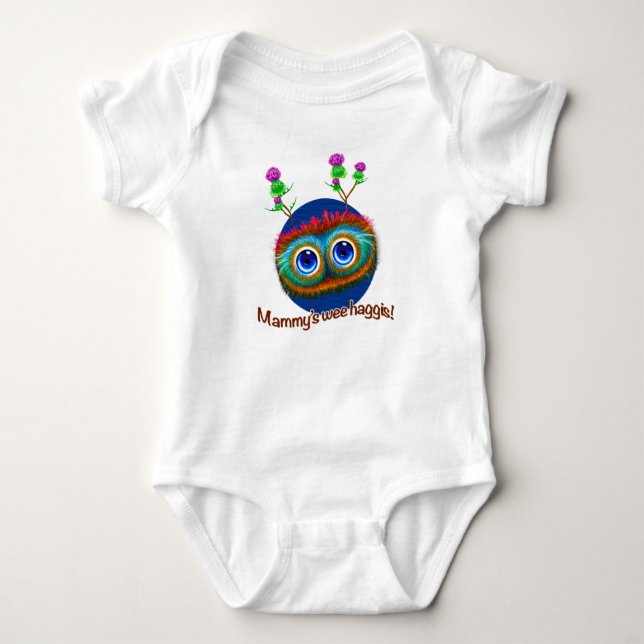 Scottish 'Hoots Toots Haggis' Baby Bodysuit (Front)