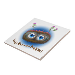 Scottish 'Hoots Toots Haggis' Ceramic Tile