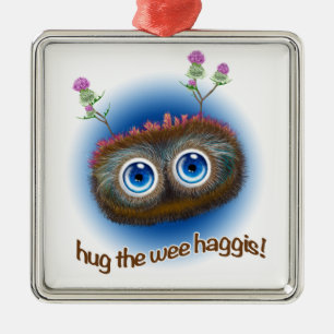 Scottish 'Hoots Toots Haggis' Metal Tree Decoration