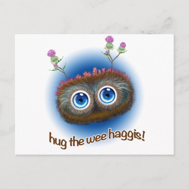 Scottish 'Hoots Toots Haggis' Postcard (Front)