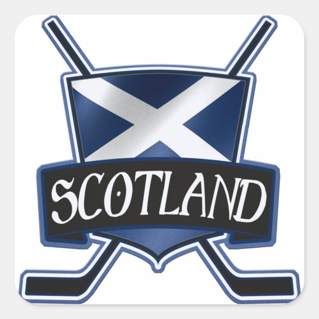 Scottish Ice Hockey Flag Logo Square Sticker (Front)