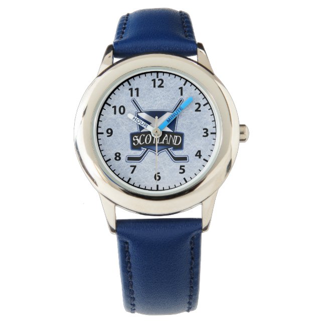 Scottish Ice Hockey Shield Logo Wrist Watch (Front)