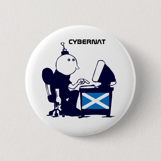 Scottish Independence Indy Cybernat Button Badge (Front)