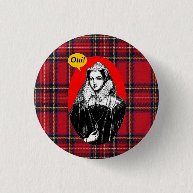 Scottish Independence Mary Queen of Scots Tartan 3 Cm Round Badge (Front)
