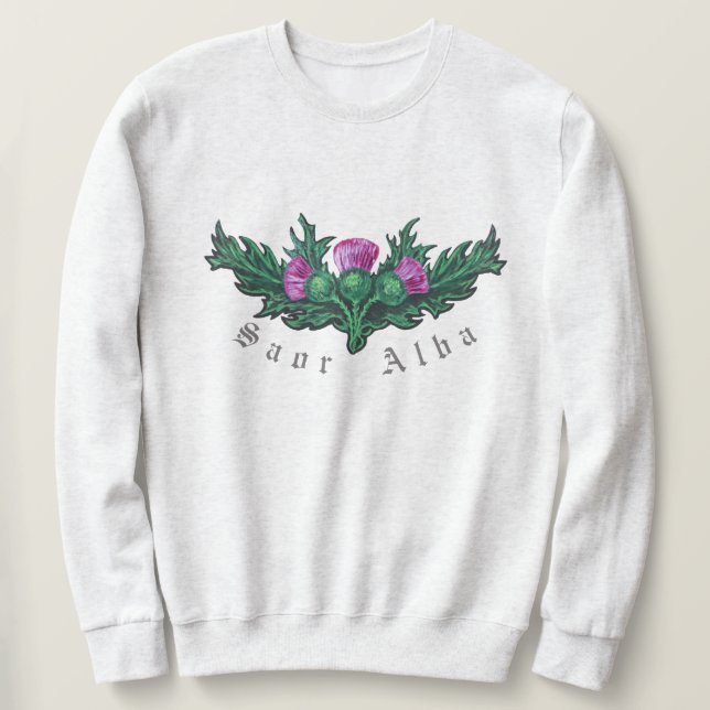 Scottish Independence Saor Alba Thistle Art Sweatshirt (Design Front)
