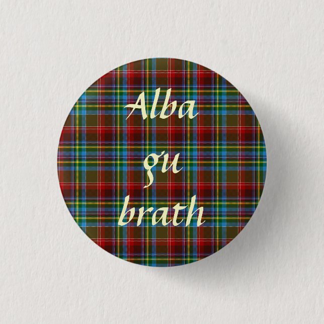 Scottish Independence Tartan Alba Gu Brath Pinback 3 Cm Round Badge (Front)