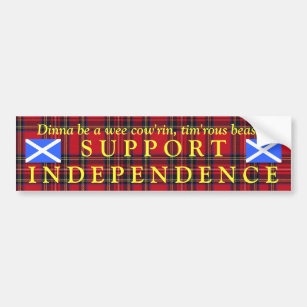 Scottish Independence Tartan Burns Bumper Sticker