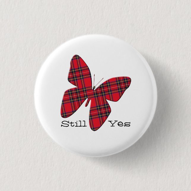 Scottish Independence Tartan Butterfly Badge (Front)
