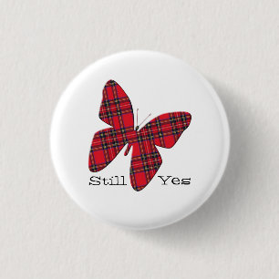 Scottish Independence Tartan Butterfly Badge