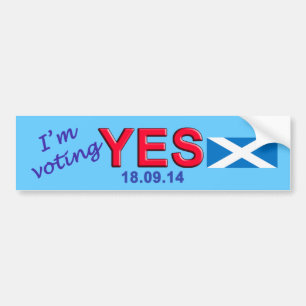 Scottish Independence Vote Yes Bumper Sticker