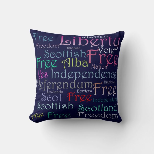 Scottish Independence Word Cushion (Front)