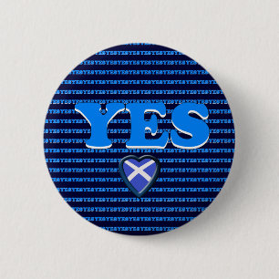 Scottish Independence Yes Heart Flag Badge