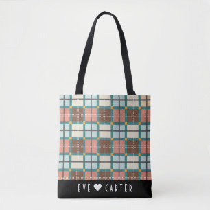 Scottish Inspired Fair Isle Tartan Tote Bag