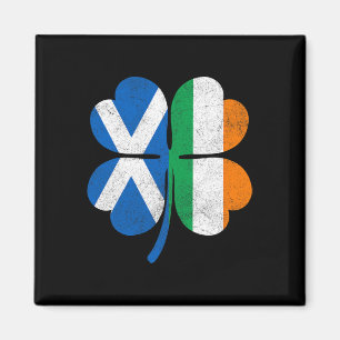 Scottish Irish St Patricks Day Shamrock Shirt, St Magnet