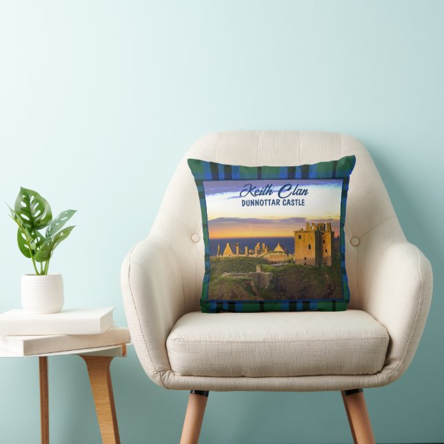 Scottish Keith Clan Dunnottar Castle Tartan Cushion (Chair)