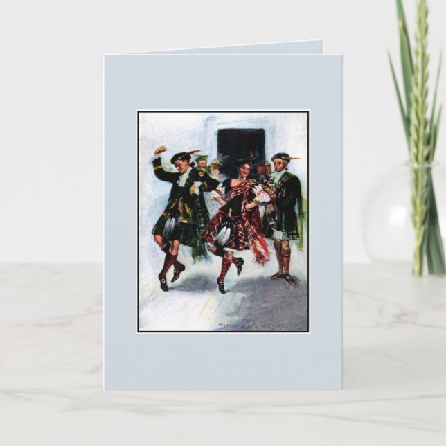 Scottish kilt dance book illustration card (Front)