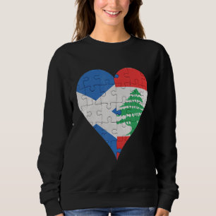 Scottish Lebanese Flag Heart Sweatshirt
