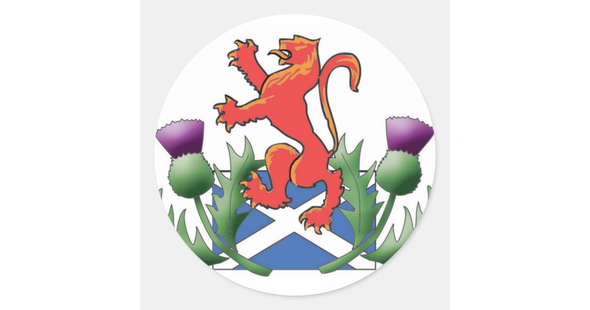 Scottish Lion Rampant with Saltire and Thistles Classic ...