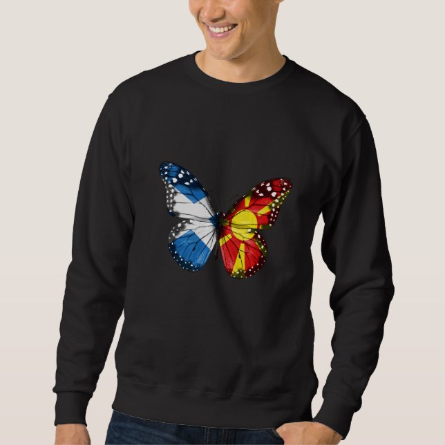 Scottish Macedonian Flag Butterfly Sweatshirt (Front)
