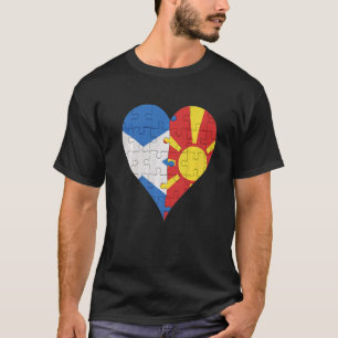 Scottish Macedonian Flag Heart T-Shirt
