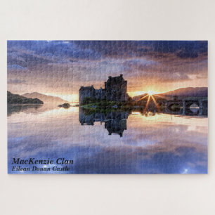 Scottish MacKenzie Clan's Castle Sunset Reflection Jigsaw Puzzle