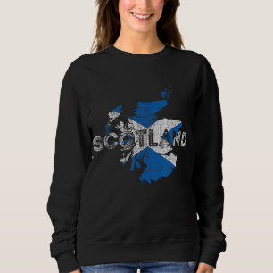 Scottish Map and Flag Souvenir - Distressed Scotla Sweatshirt