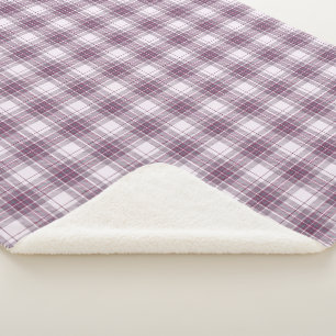 Scottish Mauve Heritage Plaid Sherpa Blanket